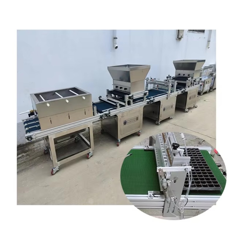 Nursery Plug Tray - Automatische Stecklings-Sämaschine: Vollautomatische Anzuchtausrüstung zum Bodenbefüllen,