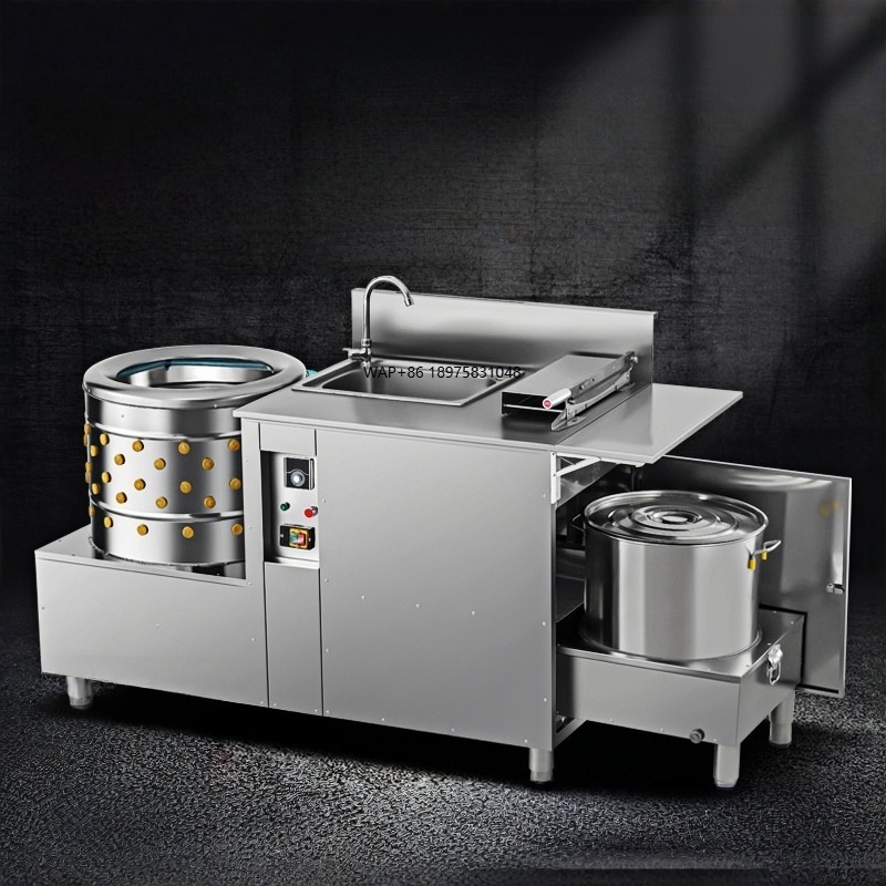 Chicken Plucker Machine - 25kg - Automatische Geflügelrupfmaschine mit Schneidetisch