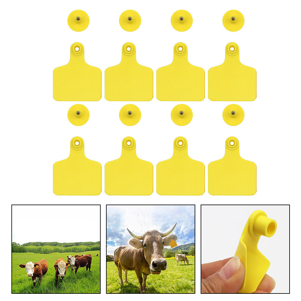 Livestock Ear Tag - 100 Stück Kuh-Ohrmarken, leere Kunststoff-Ohrmarken zur