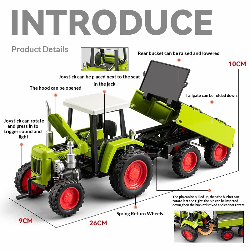 Agriculture Farming In Goa - Landwirtschaftliches Traktormodell aus Legierung mit Sound